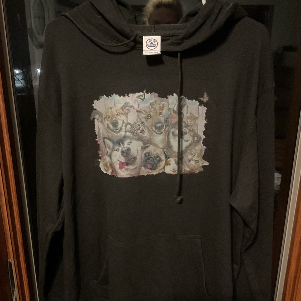 Delta Black Hoodie with Dog Print